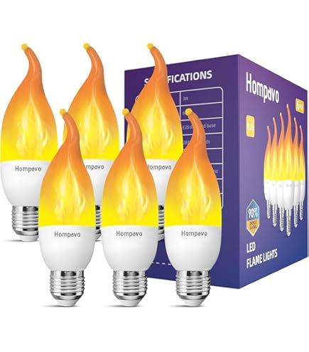 ☺︎　新品　FIMO bulbs デザイナーズライト　12個セット Hompavo 【Upgraded LED Flame Light Bulbs, 3 Modes Flickering Light